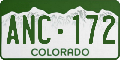 CO license plate ANC172