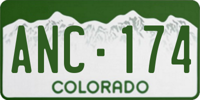 CO license plate ANC174