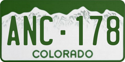 CO license plate ANC178