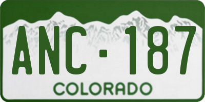 CO license plate ANC187