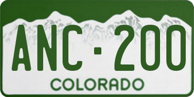 CO license plate ANC200