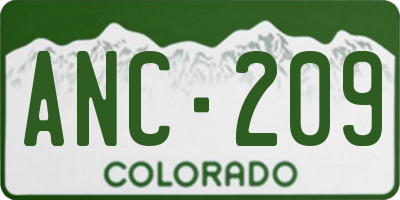CO license plate ANC209