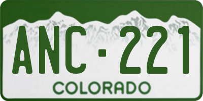 CO license plate ANC221
