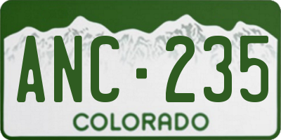 CO license plate ANC235