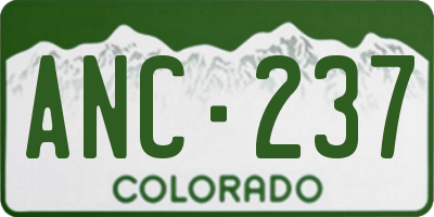 CO license plate ANC237