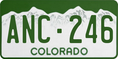 CO license plate ANC246