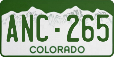 CO license plate ANC265