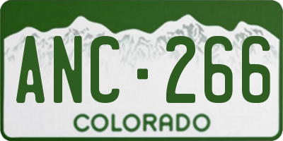 CO license plate ANC266