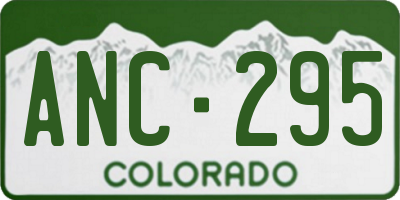 CO license plate ANC295