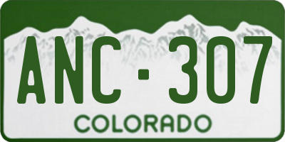 CO license plate ANC307
