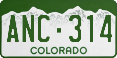 CO license plate ANC314
