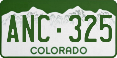 CO license plate ANC325