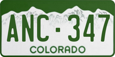 CO license plate ANC347