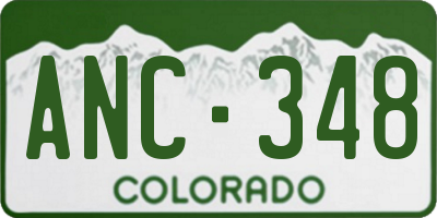 CO license plate ANC348