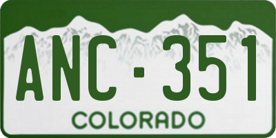 CO license plate ANC351