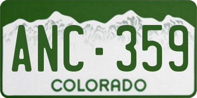 CO license plate ANC359