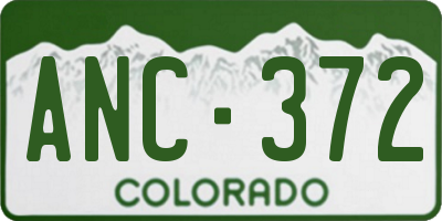 CO license plate ANC372