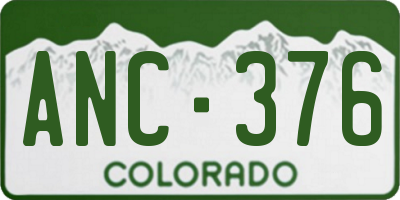 CO license plate ANC376