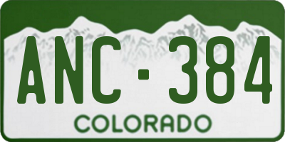 CO license plate ANC384