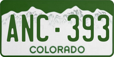 CO license plate ANC393