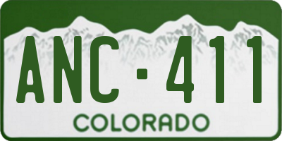 CO license plate ANC411
