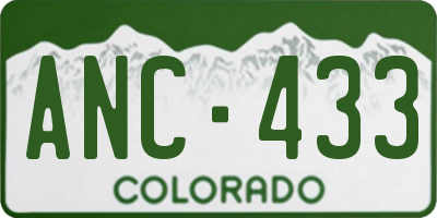 CO license plate ANC433