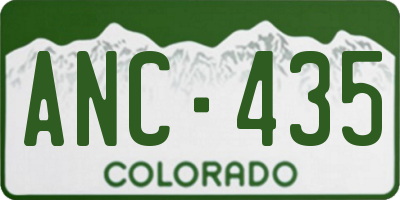 CO license plate ANC435