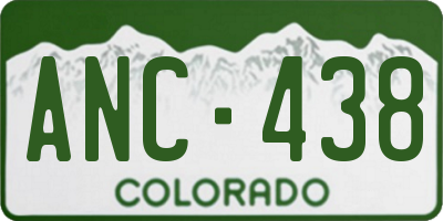 CO license plate ANC438