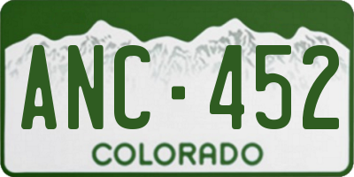 CO license plate ANC452