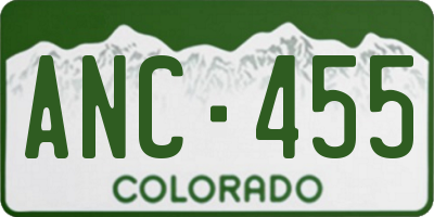 CO license plate ANC455