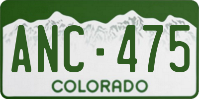 CO license plate ANC475