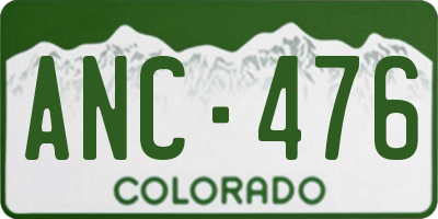 CO license plate ANC476