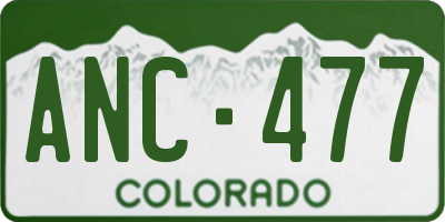 CO license plate ANC477