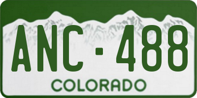 CO license plate ANC488