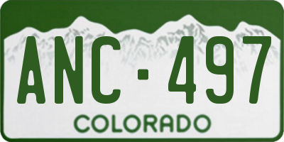 CO license plate ANC497