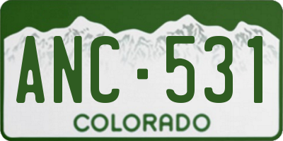 CO license plate ANC531