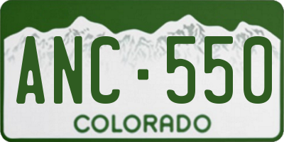 CO license plate ANC550