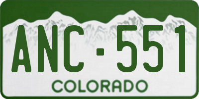 CO license plate ANC551