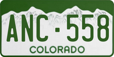CO license plate ANC558