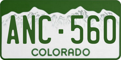 CO license plate ANC560