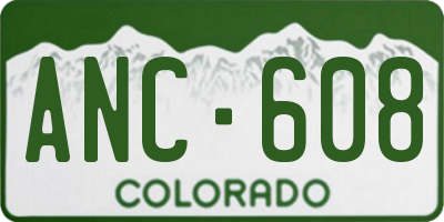 CO license plate ANC608