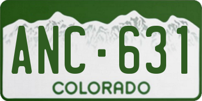 CO license plate ANC631