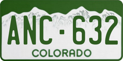 CO license plate ANC632