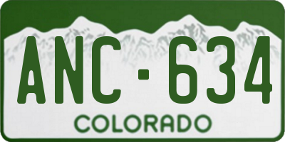 CO license plate ANC634