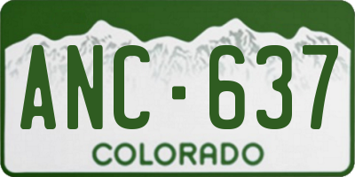 CO license plate ANC637