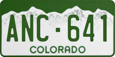 CO license plate ANC641