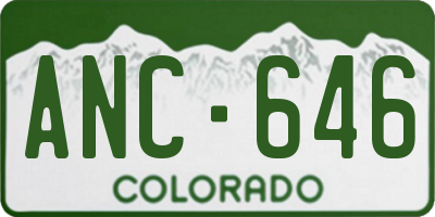 CO license plate ANC646