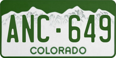 CO license plate ANC649