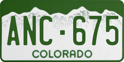 CO license plate ANC675