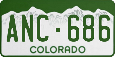 CO license plate ANC686
